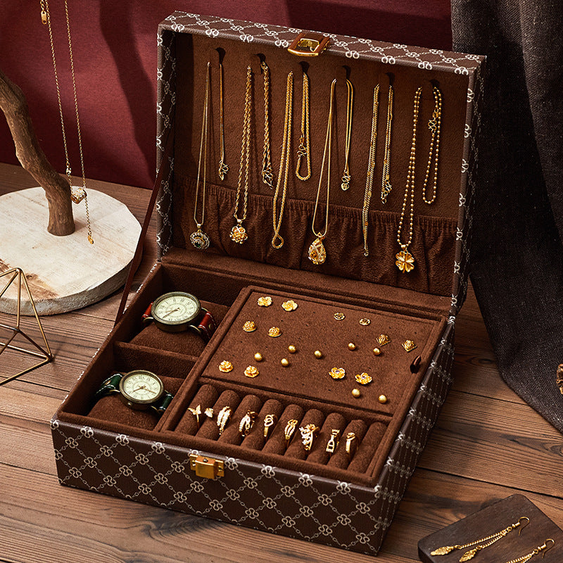 Classic Jewelry Organizer for Necklaces Rings Earrings Bracelets-2Layers&3colors