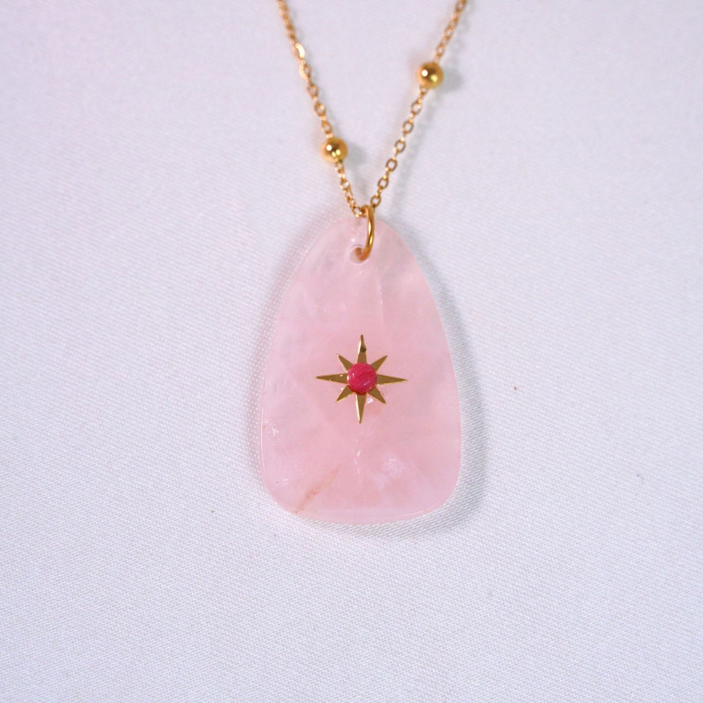 Natural Crystal Necklace with 14K Gold Plated