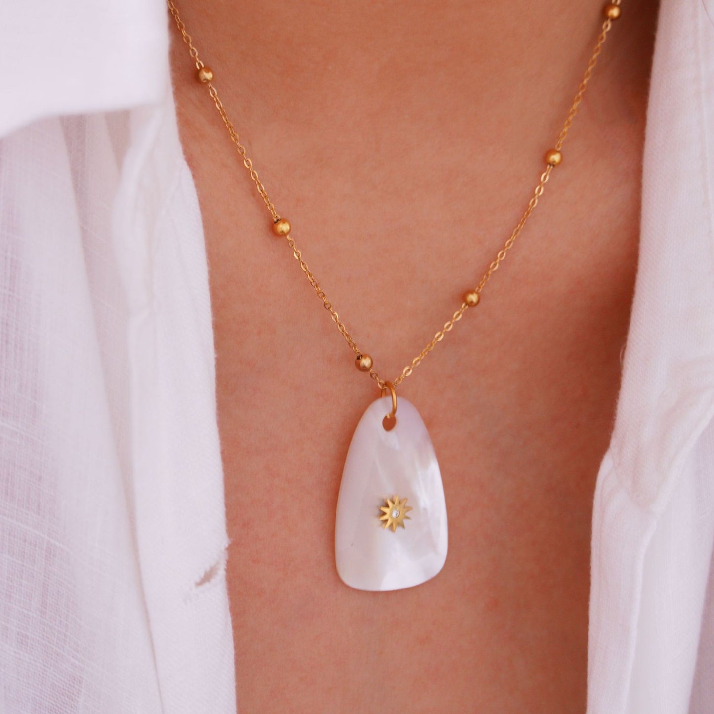 Natural Crystal Necklace with 14K Gold Plated