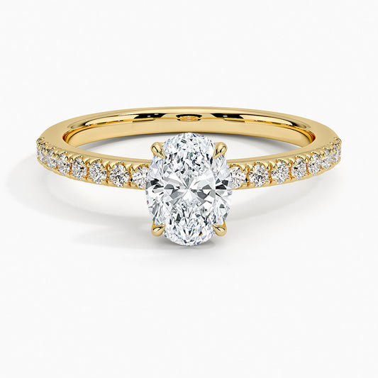 3ct Oval Cut Moissanite Ring 18k Yellow Gold Plated
