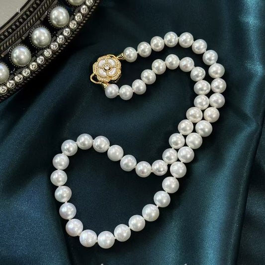 12mm Elegant Aussie Camellia Pearl  Necklace