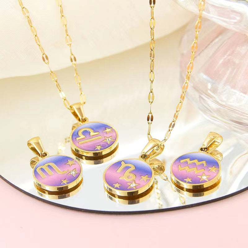 12 Zodiac Signs Stainless steel Necklace (Any two Pieces and Free Shipping)