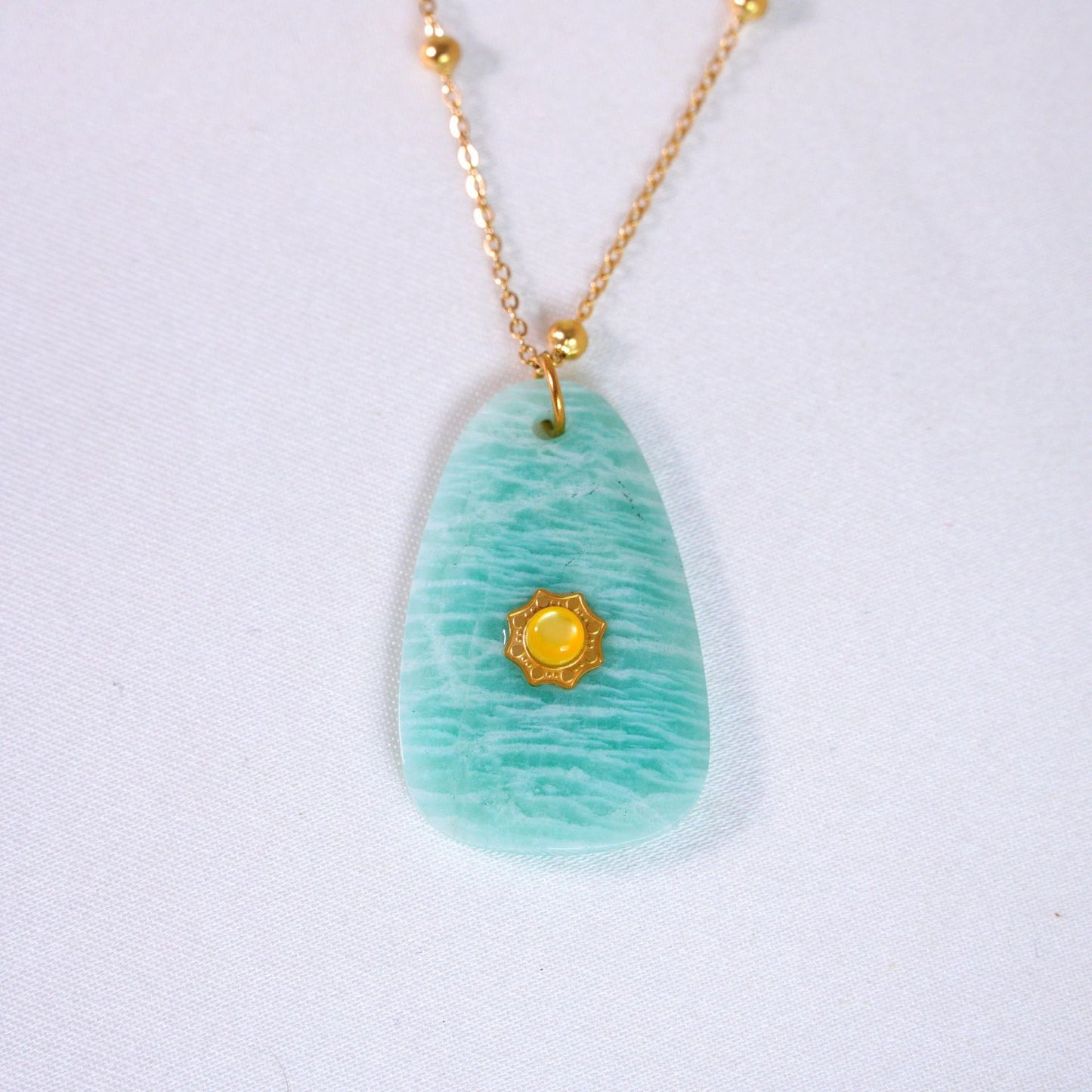 Natural Crystal Necklace with 14K Gold Plated