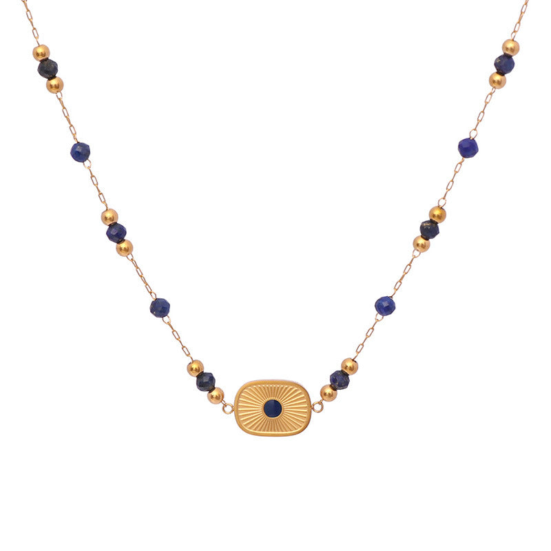 Natural Lapis Lazuli Jewelry Set–Necklace Earrings Bracelet