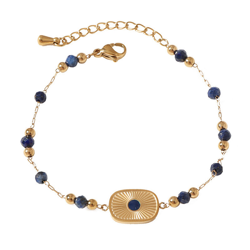 Natural Lapis Lazuli Jewelry Set–Necklace Earrings Bracelet