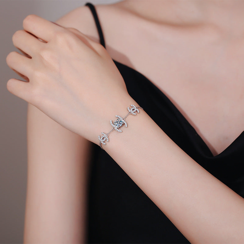 S925 Sterling Silver 1 Carat D Color Moissanite Necklace and Earrings  for Women